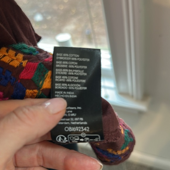 Anthropologie Cotton Embroidered Boho Tee, Small, NWOT - Picture 6 of 7